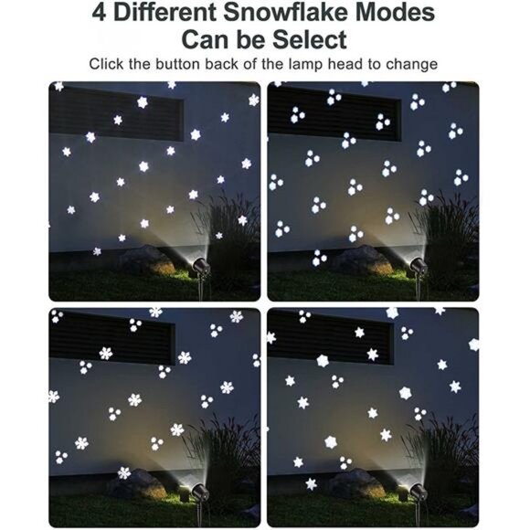 Christmas Projector Lights Outdoor, Snowflake Lights Projector Weatherproof - Picture 6 of 6